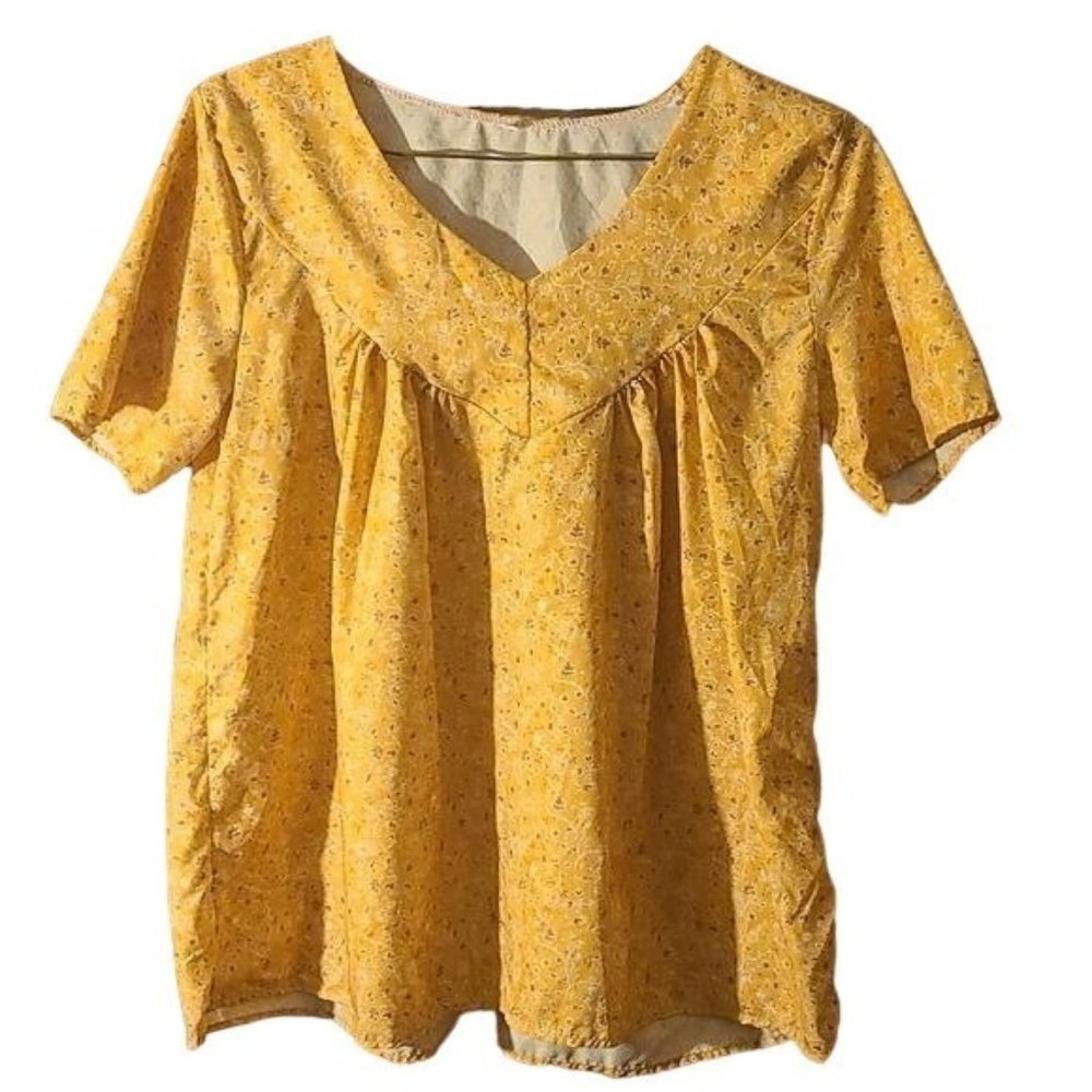 Plus Size XL Gold Brown Blouse